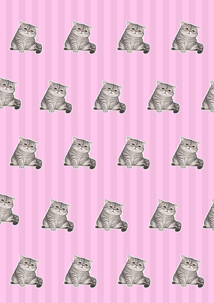 のんびり猫のデジタルペーパー|Chill Cat Digital Papers|5 Designs・A4 PDF
