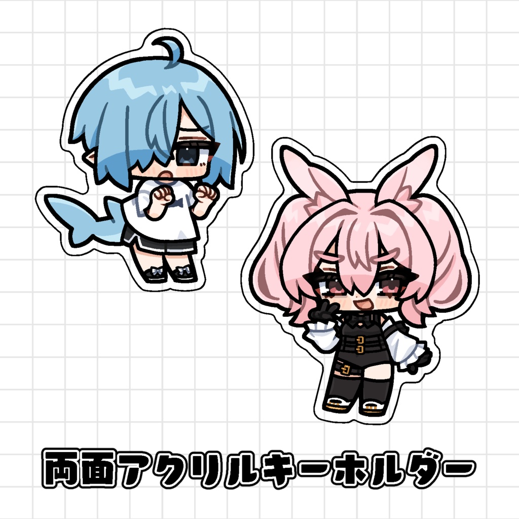 シャーユィ＆コニー・バニー 両面アクリルキーホルダー