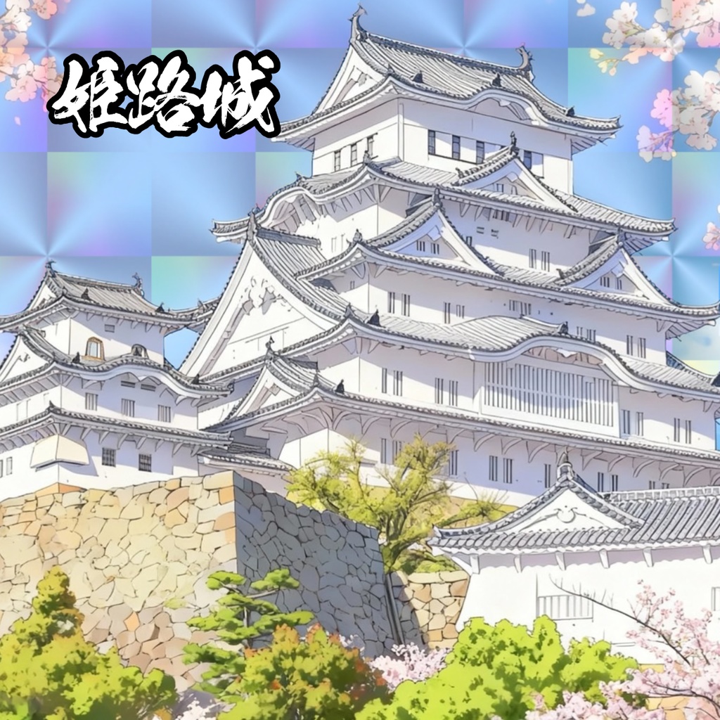 【城】姫路城 48mmホログラムシール