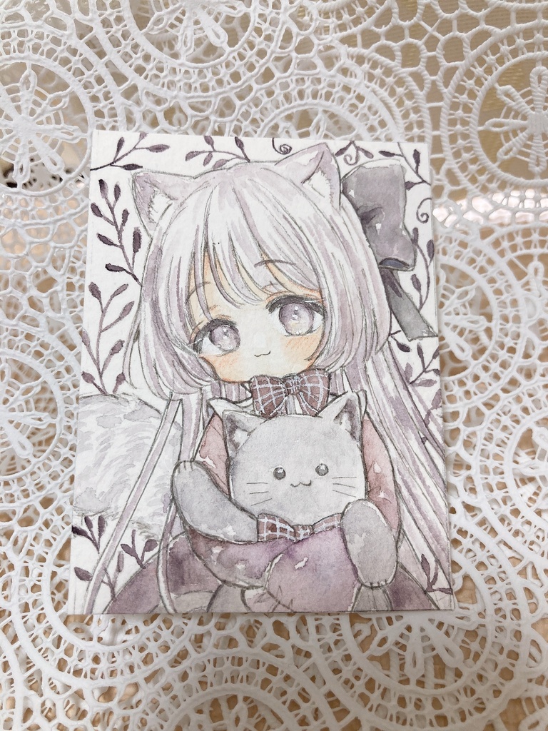 女の子と猫