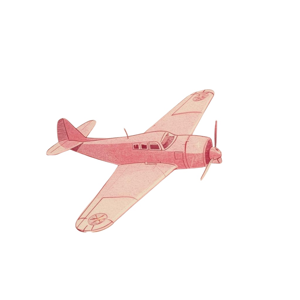 水彩アンティーク旅シリーズ/ピンクの可愛いクリップアート PNG(全8種)