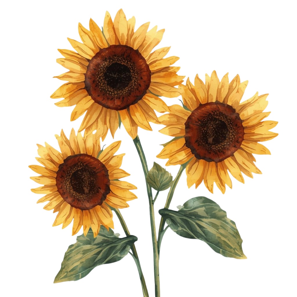 日本の季節の花シリーズ|アンティーク水彩クリップアート(全12種)|PNGデータ