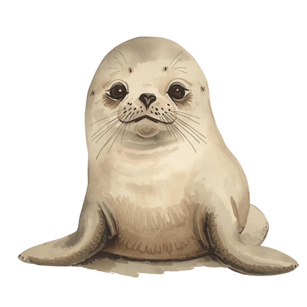 水彩アンティーク 水族館の生き物シリーズ|全12種類 PNGクリップアート