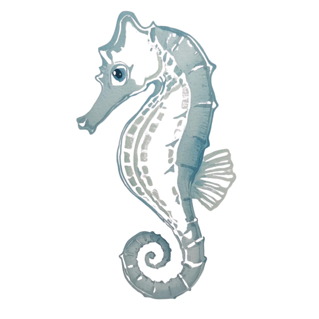 水彩アンティーク 水族館の生き物シリーズ|全12種類 PNGクリップアート