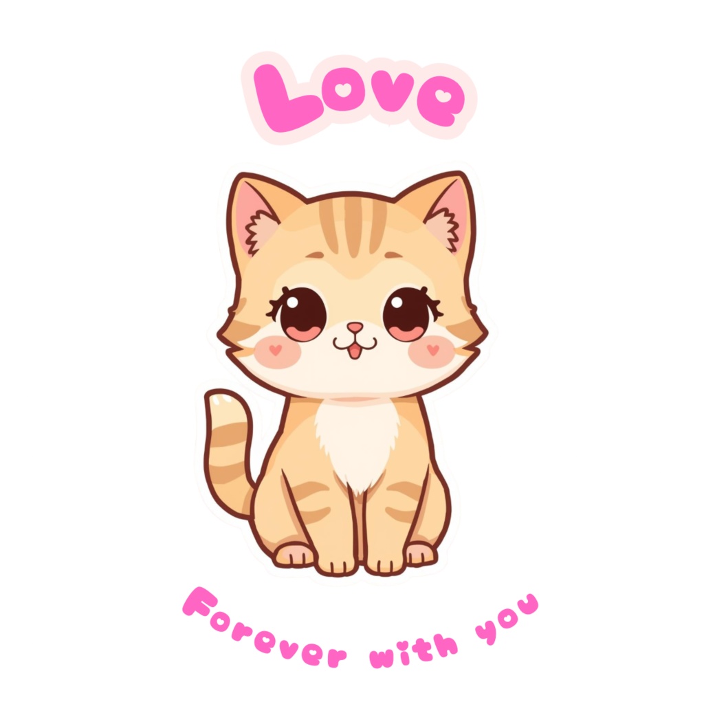 🐾 80枚デジタルステッカー やさしい言葉に癒される♡ ネコのアファメーション(PNG 透過 圧縮ZIP) 🐾