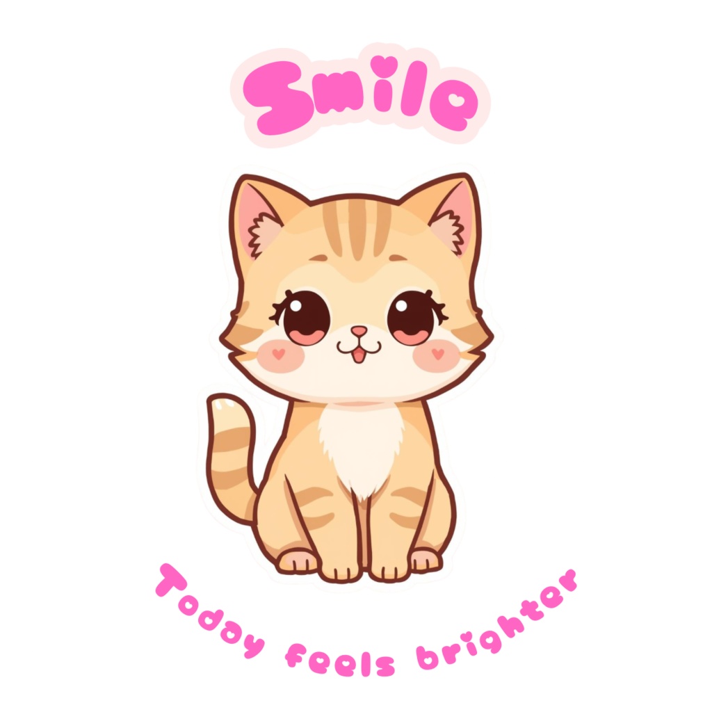 🐾 80枚デジタルステッカー やさしい言葉に癒される♡ ネコのアファメーション(PNG 透過 圧縮ZIP) 🐾