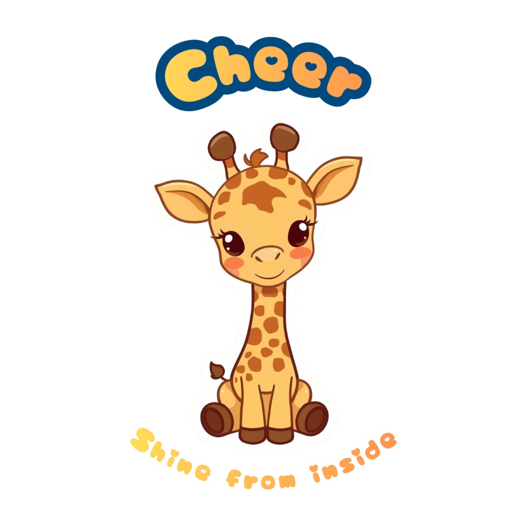 🦒✨80枚デジタルステッカー やさしい気持ちになれる キリンのアファメーション(透過PNG圧縮ZIPファイル) ✨🦒