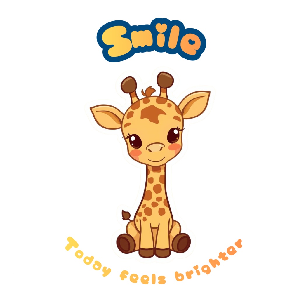 🦒✨80枚デジタルステッカー やさしい気持ちになれる キリンのアファメーション(透過PNG圧縮ZIPファイル) ✨🦒