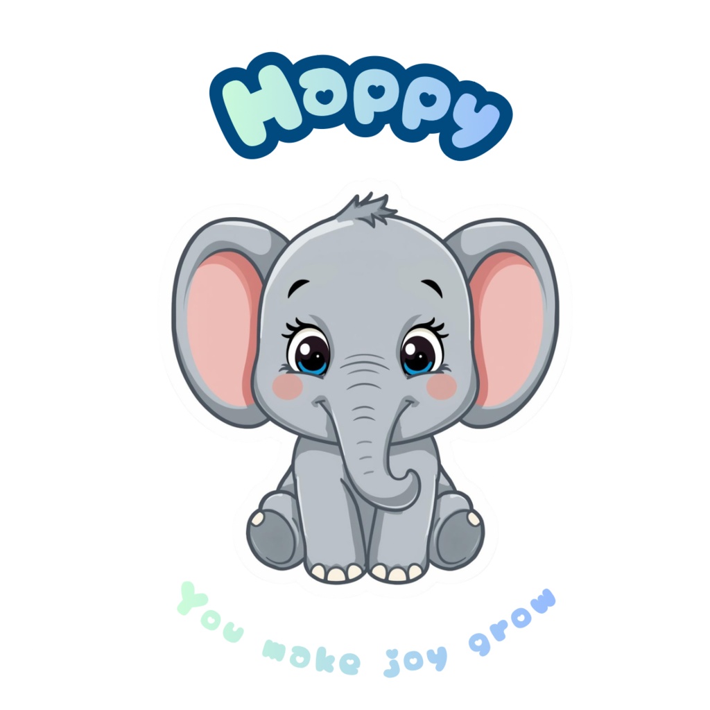 🐘✨ 80枚デジタルステッカー やさしく包み込む ゾウのアファメーション (PNG透過ZIP圧縮) ✨🐘