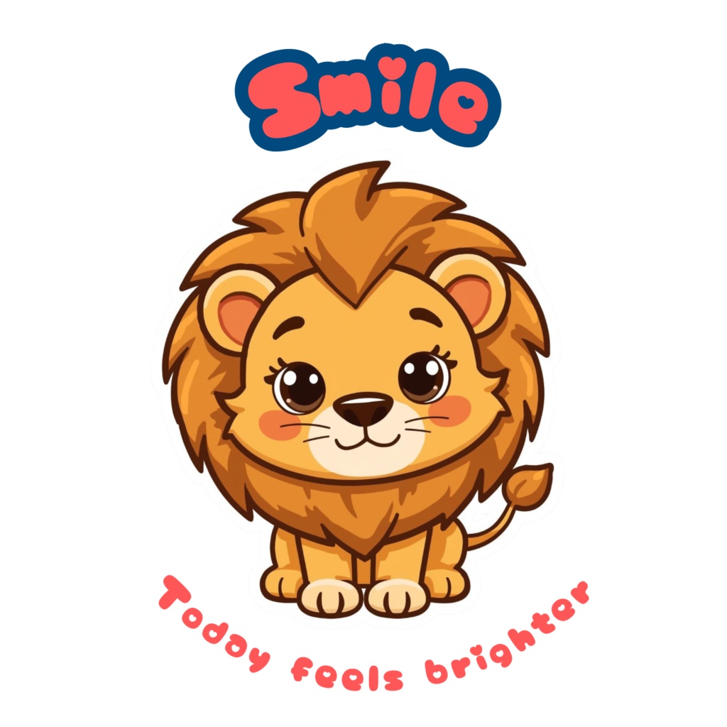 🦁 80枚デジタルステッカー|ライオンのアファメーション(PNG透過・ZIP圧縮ファイル)