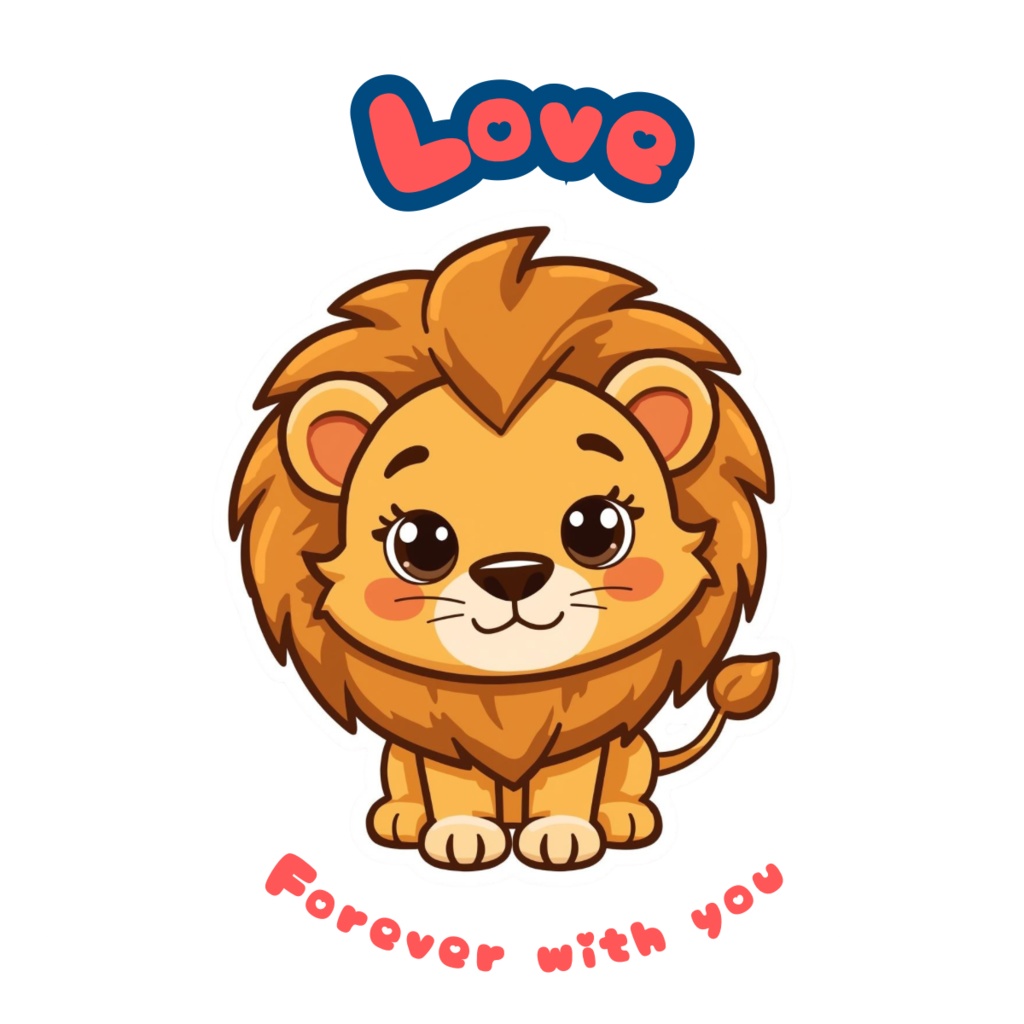 🦁 80枚デジタルステッカー|ライオンのアファメーション(PNG透過・ZIP圧縮ファイル)