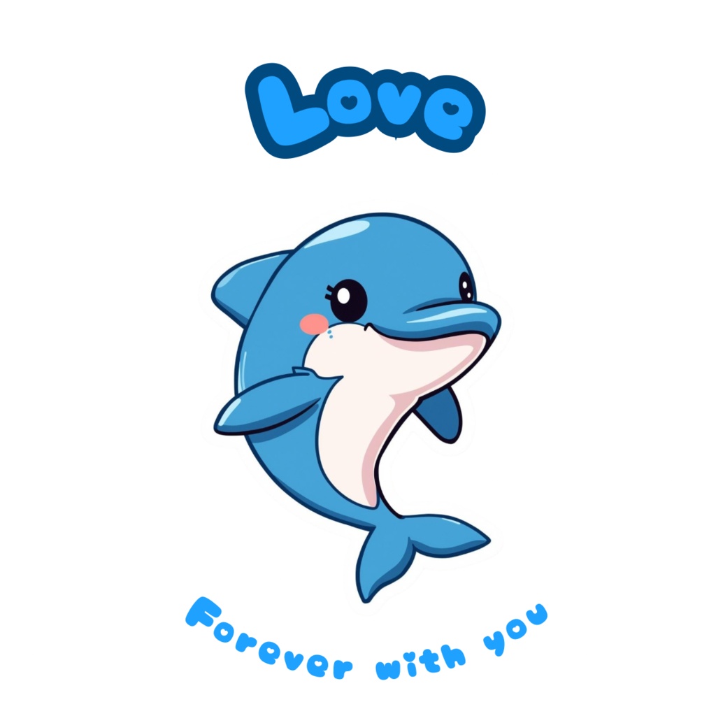 🐬 80枚デジタルステッカー|イルカのアファメーション(PNG透過・ZIP圧縮ファイル)