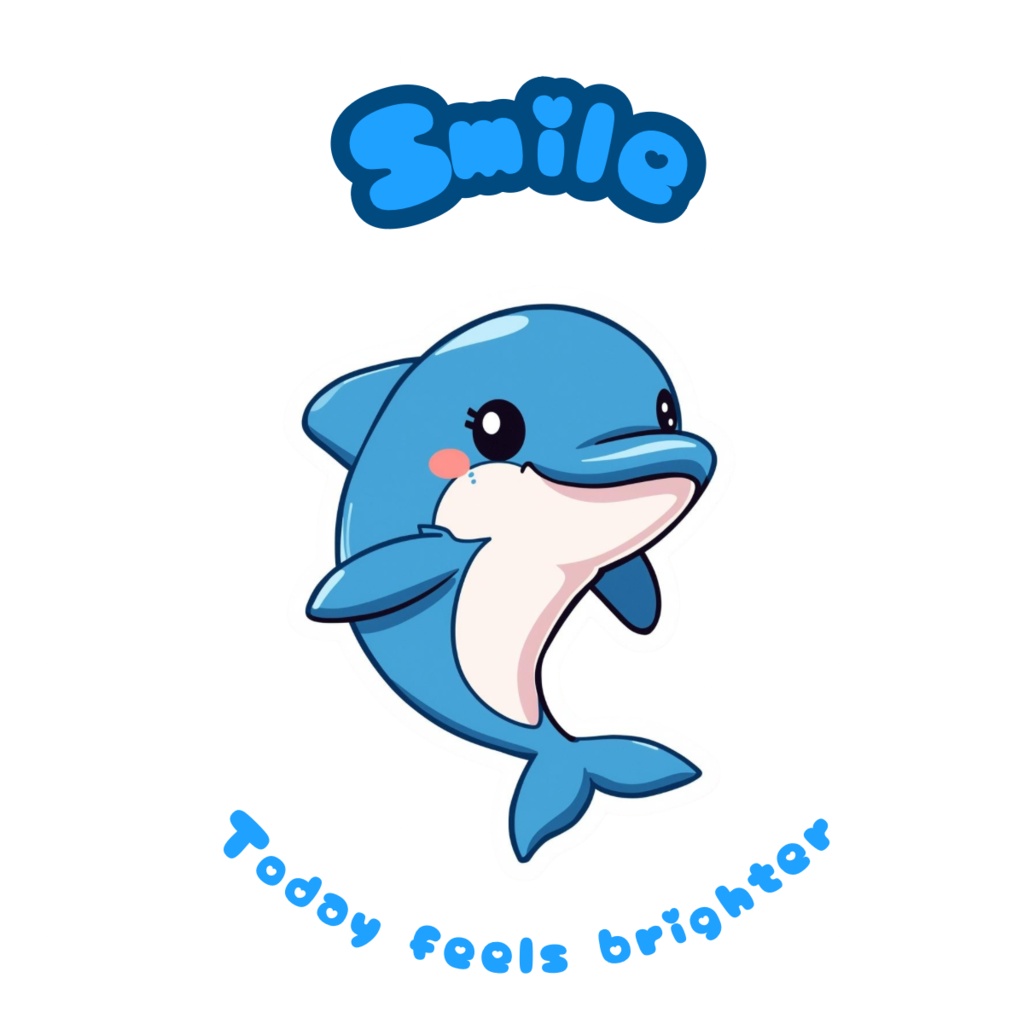 🐬 80枚デジタルステッカー|イルカのアファメーション(PNG透過・ZIP圧縮ファイル)