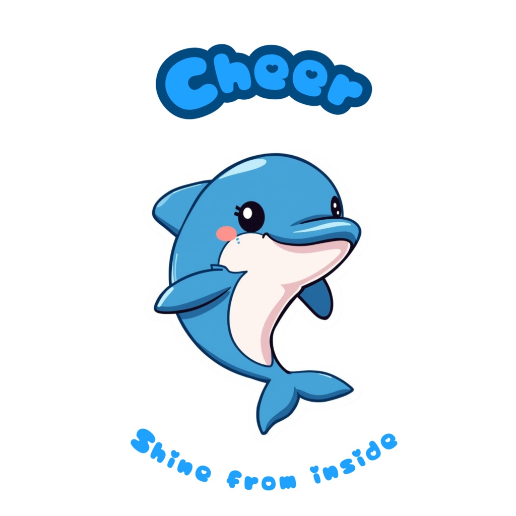 🐬 80枚デジタルステッカー|イルカのアファメーション(PNG透過・ZIP圧縮ファイル)