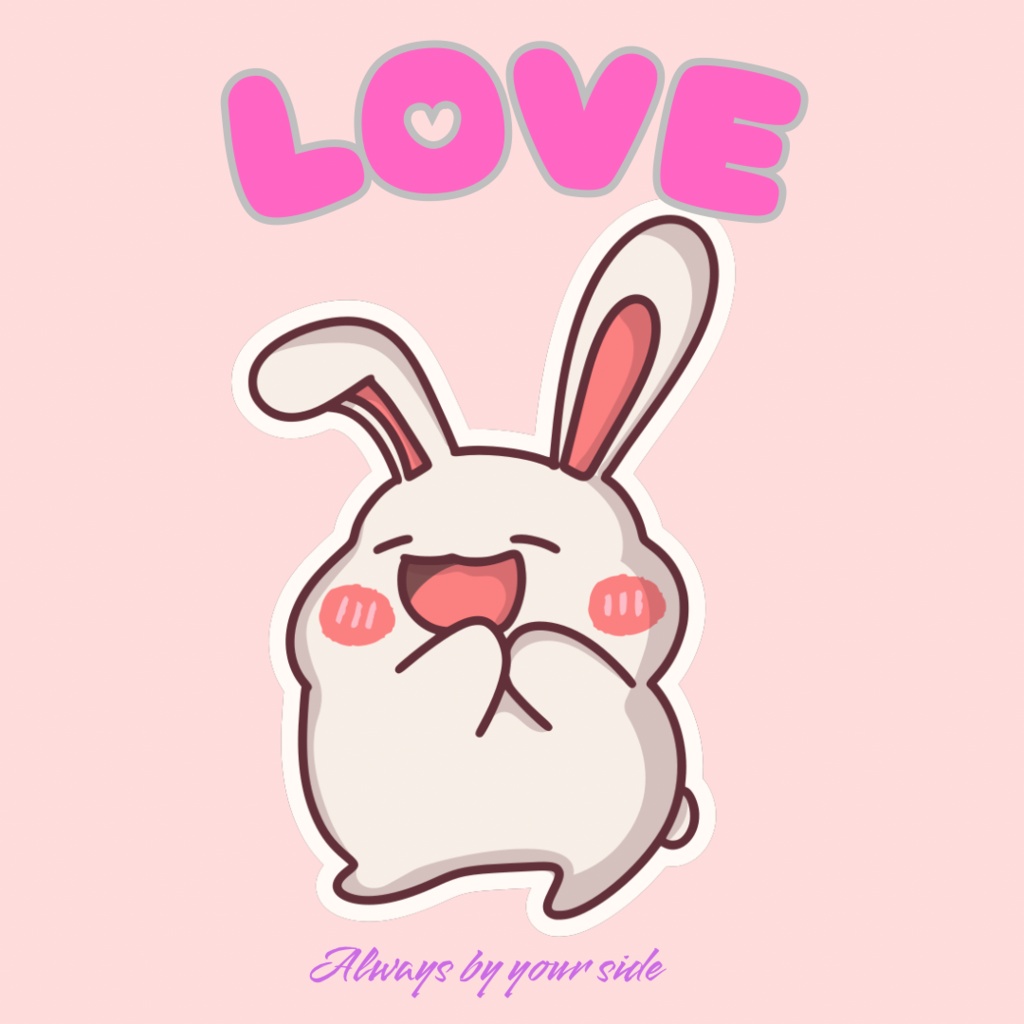 🐰 80枚デジタルステッカー|うさぎのアファメーション(PNG透過・ZIP圧縮ファイル)