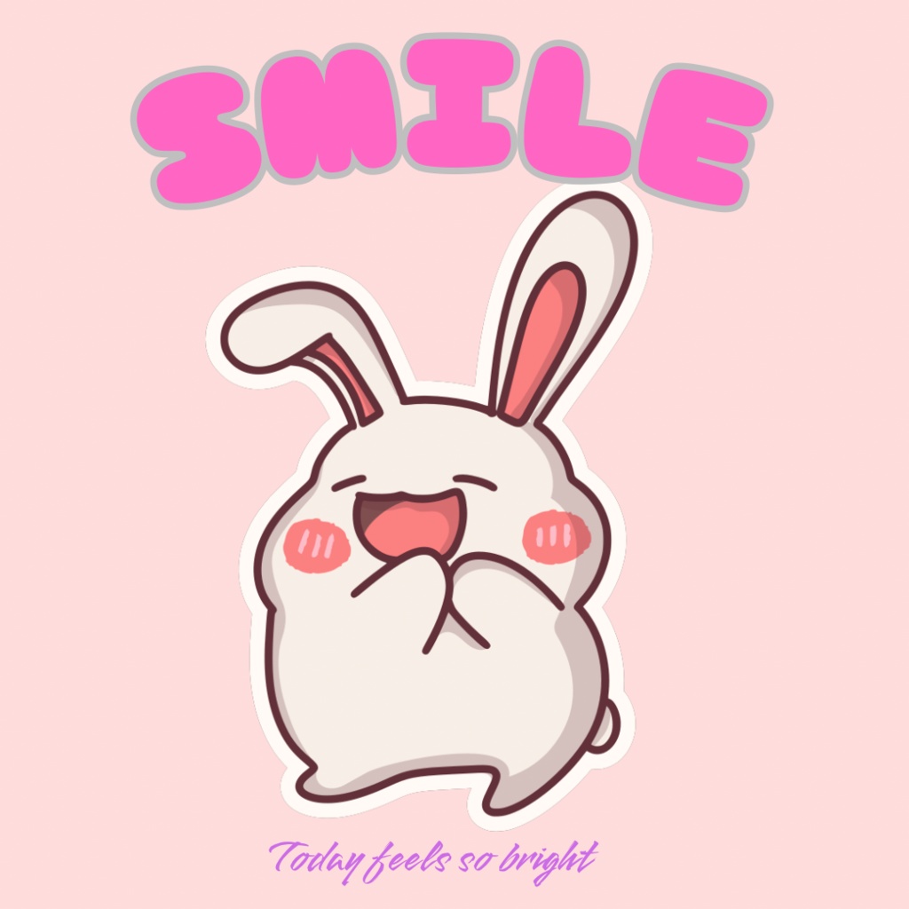 🐰 80枚デジタルステッカー|うさぎのアファメーション(PNG透過・ZIP圧縮ファイル)