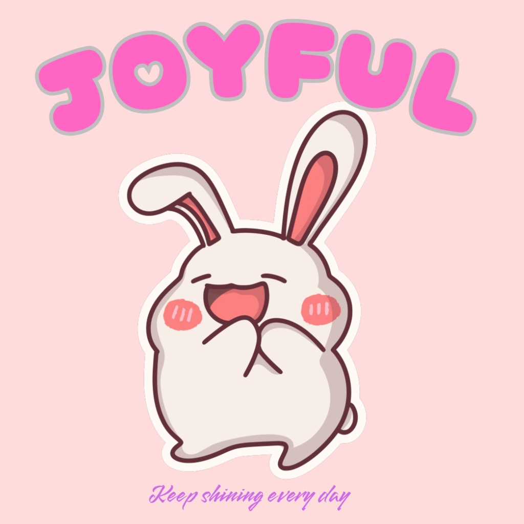 🐰 80枚デジタルステッカー|うさぎのアファメーション(PNG透過・ZIP圧縮ファイル)