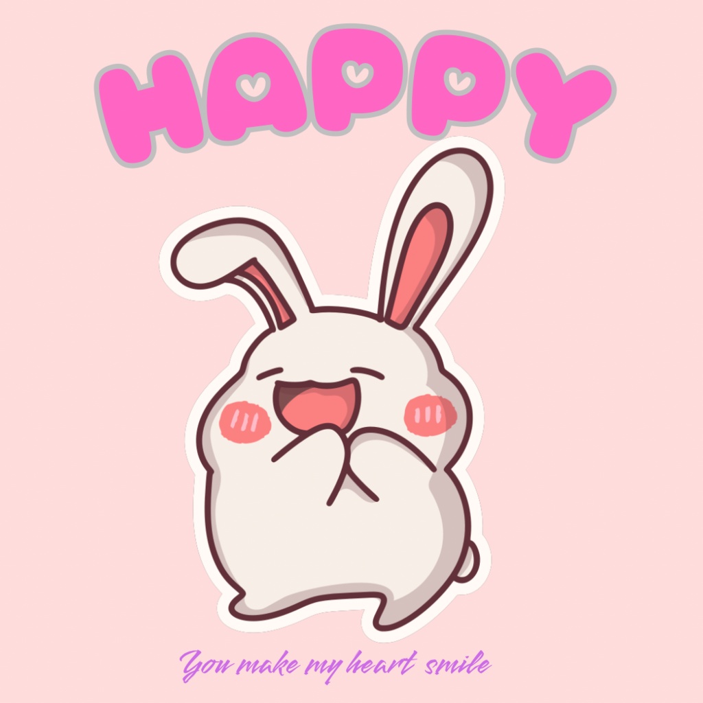 🐰 80枚デジタルステッカー|うさぎのアファメーション(PNG透過・ZIP圧縮ファイル)