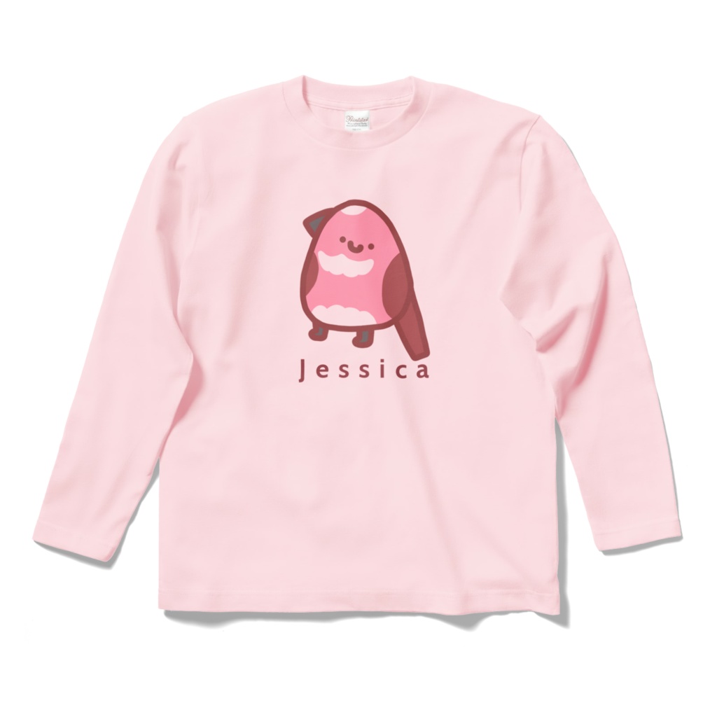 オオマシコロングスリーブTシャツ-ライトピンク