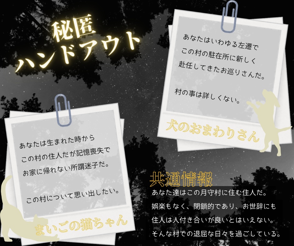 CoCシナリオ【月の無い夜】