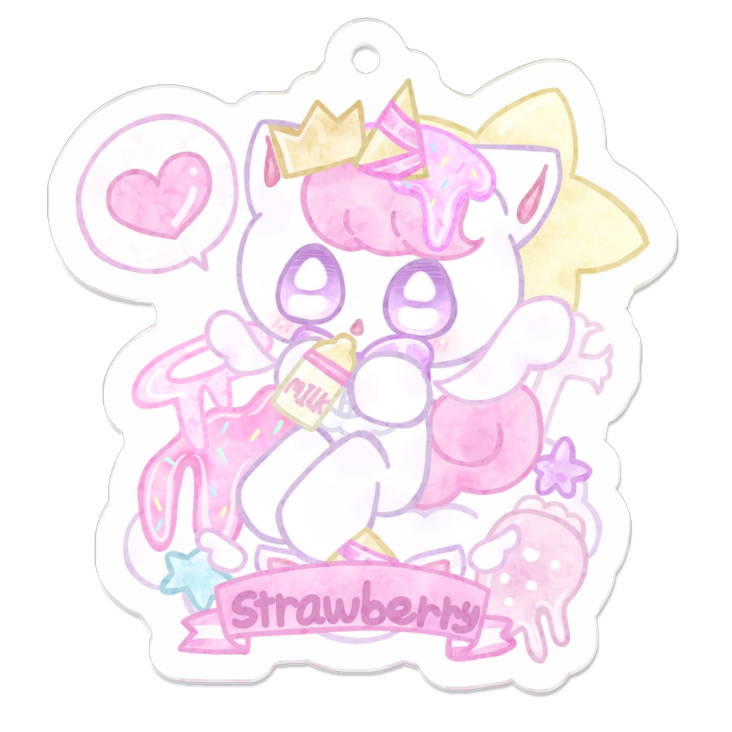 いちごみるくゆにこーんアクキー