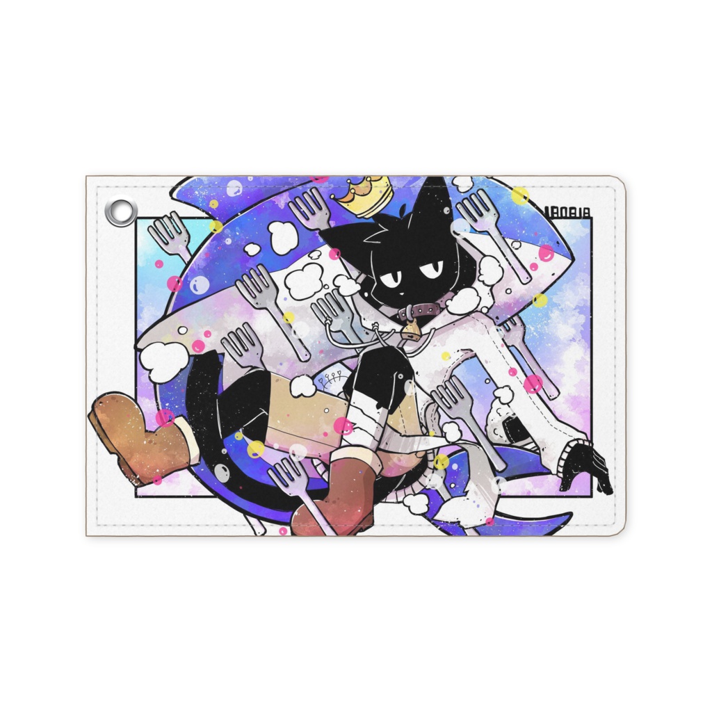 【パスケース】ジト目黒猫
