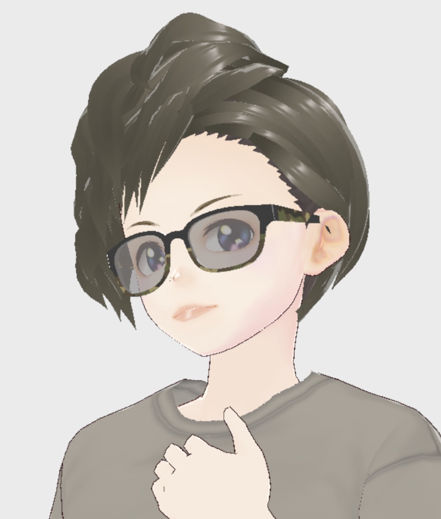 【Vroid用】ウェリントン サングラス(カモ柄)アウトドアブランドSorge