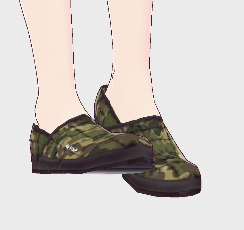【Vroid 限定デザイン】迷彩柄 スリッポン スニーカー(アウトドアブランドSorge)