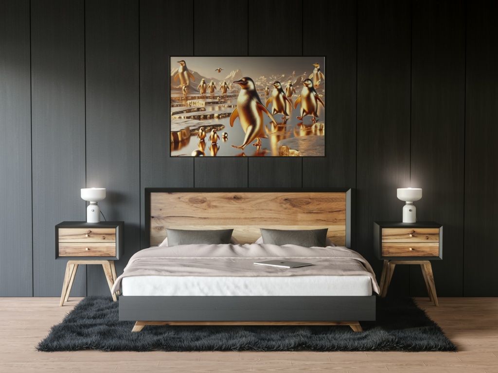 黄金のペンギンワールド | JPEG 300DPI : A2,A3,A4 |