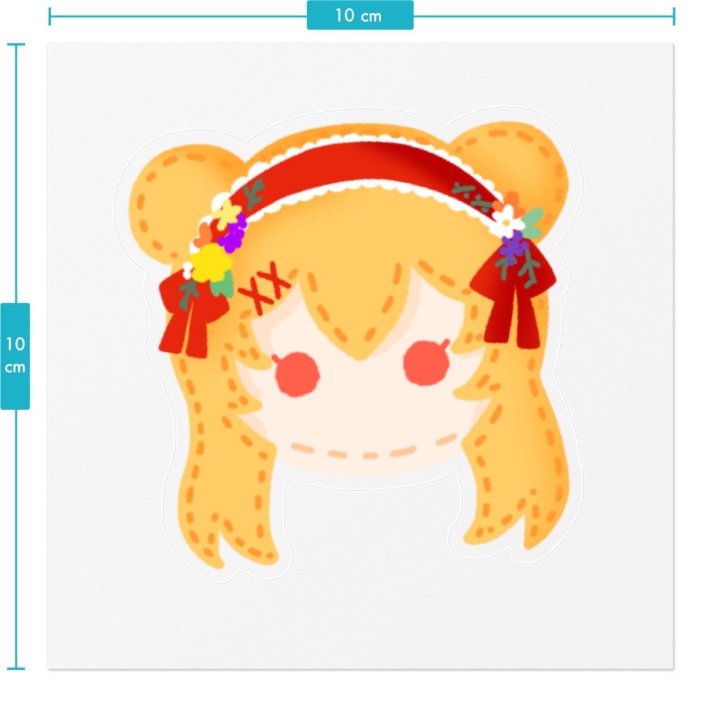 日向かえで ステッチ風ステッカー【デビュー記念グッズ】