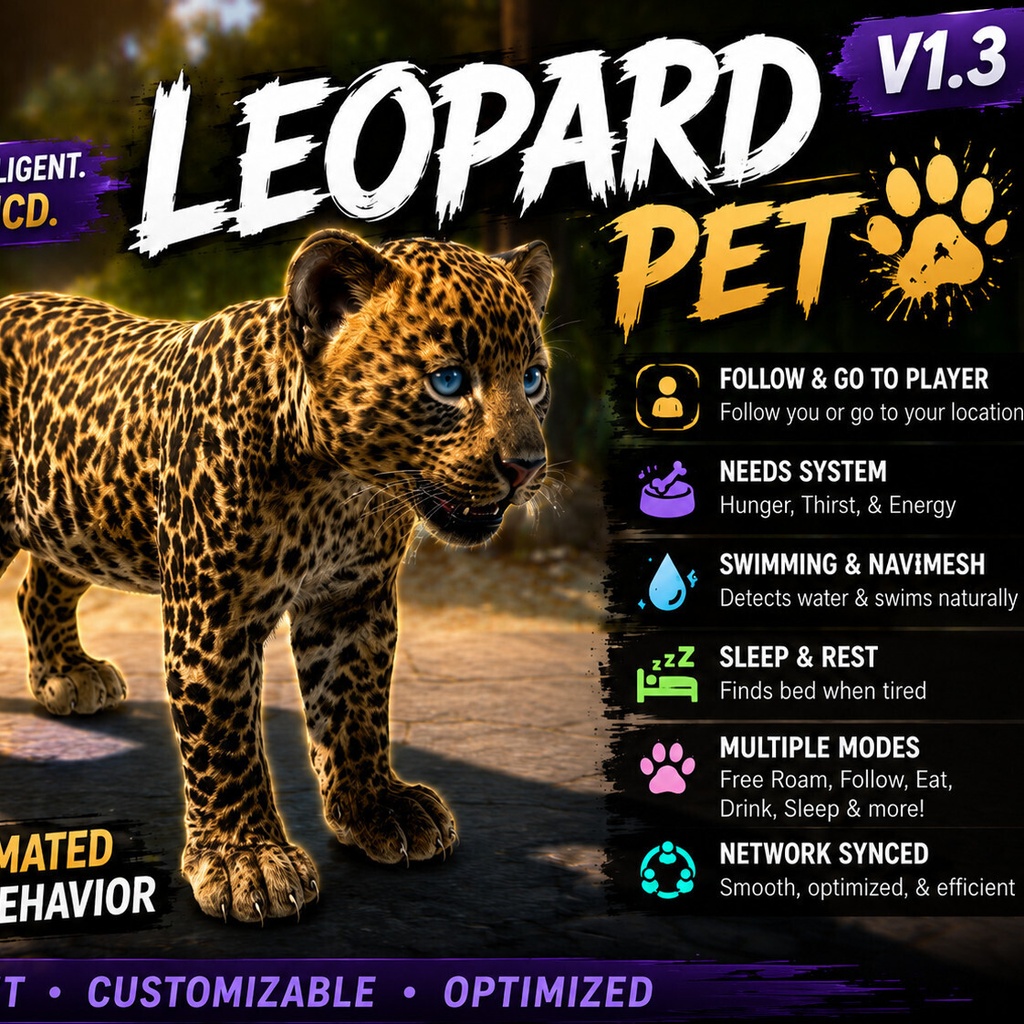 VRChat Leopard Pet World Asset