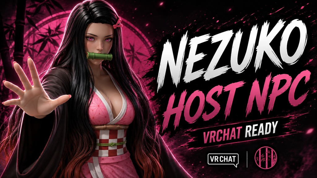 Nezuko Themed Animated NPC Host for VRChat Worlds