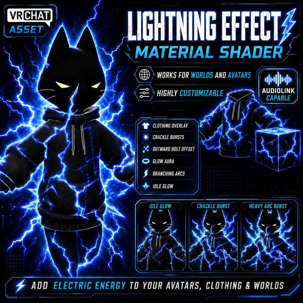 VRChat Lightning Effect Material | Avatar & Worlds