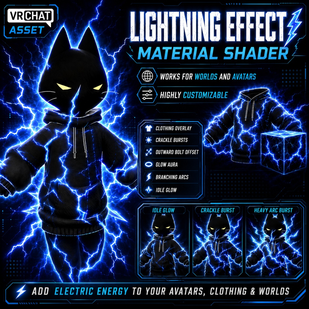 VRChat Lightning Effect Material | Avatar & Worlds