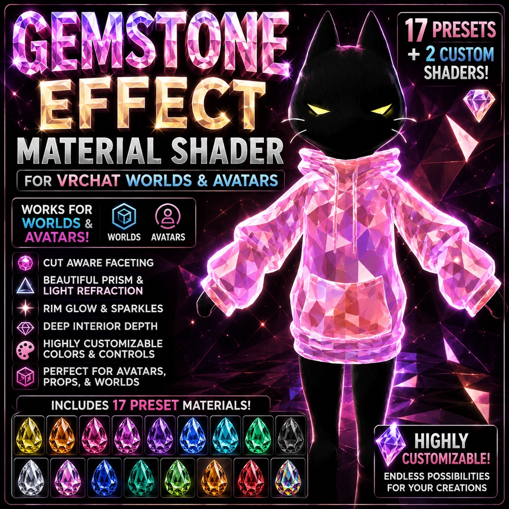 VRChat Gemstone Effect Material Shader | Avatars & Worlds