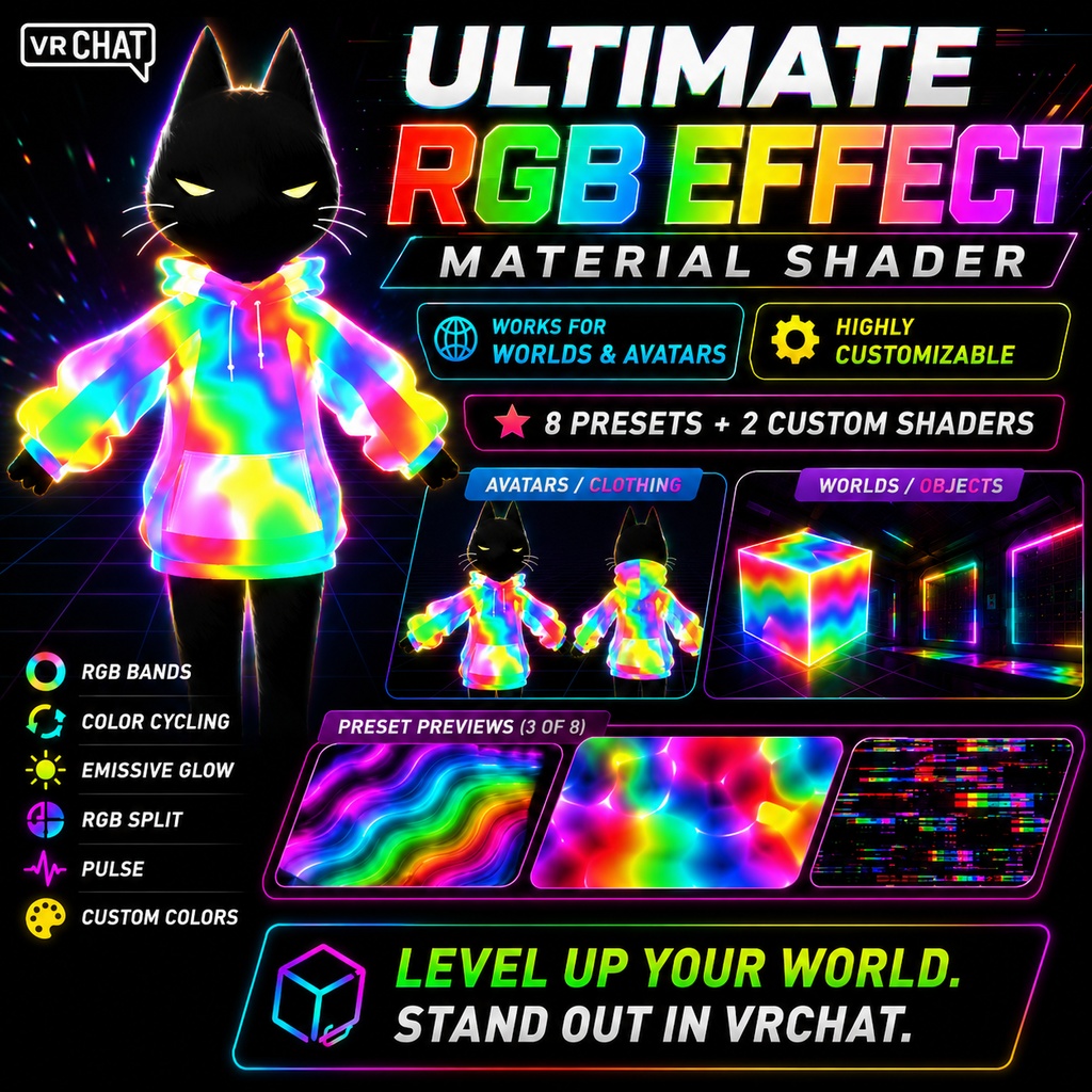 VRChat Ultimate RGB Effect Material Shader | Worlds & Avatars