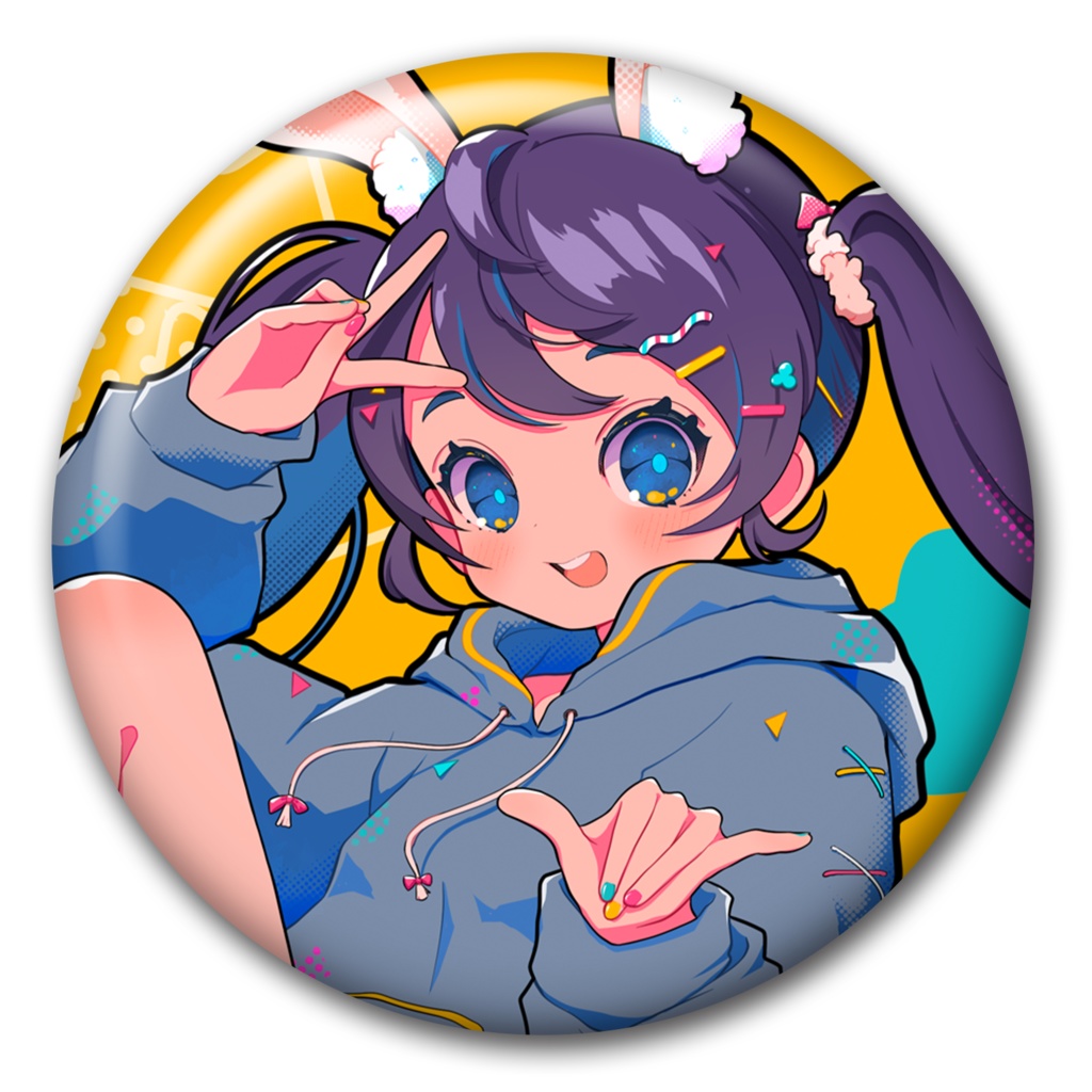 缶バッジ　ウサギ！