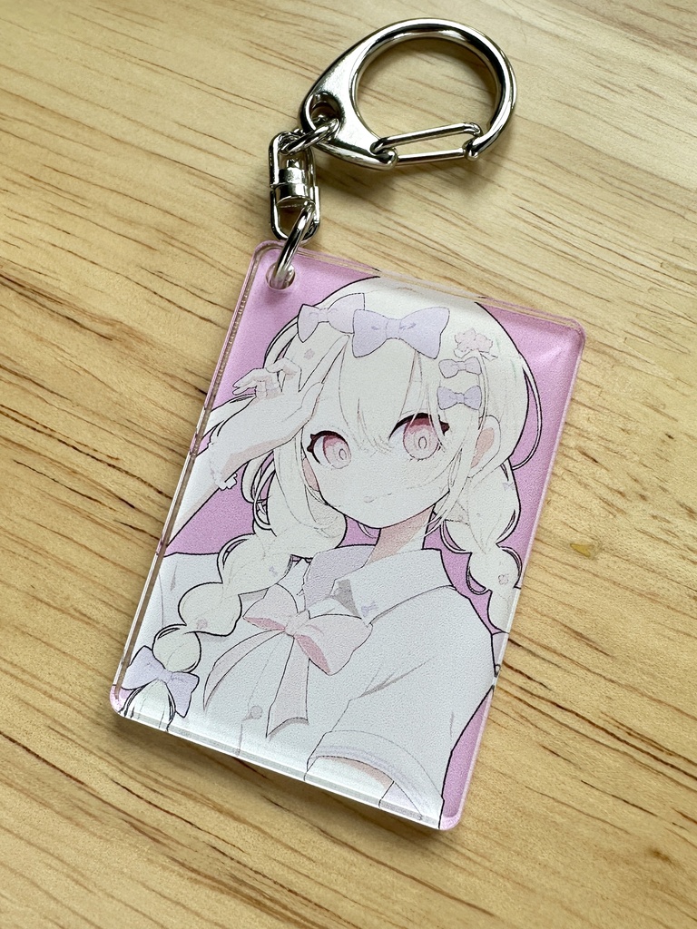 アクリルキーホルダー　ピンクの紫陽花