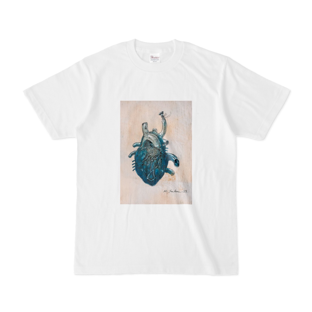 青い心臓　Tシャツ