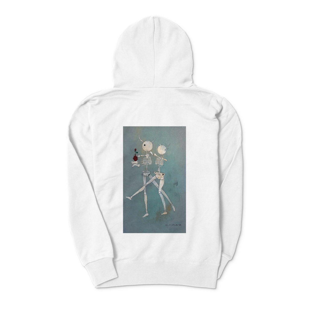 重ねて共に　白パーカー