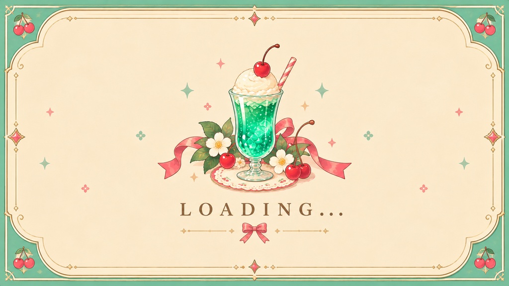 【VTuber向け配信素材】クリームソーダの喫茶室|昭和レトロ・アンティーク純喫茶 配信画面セット