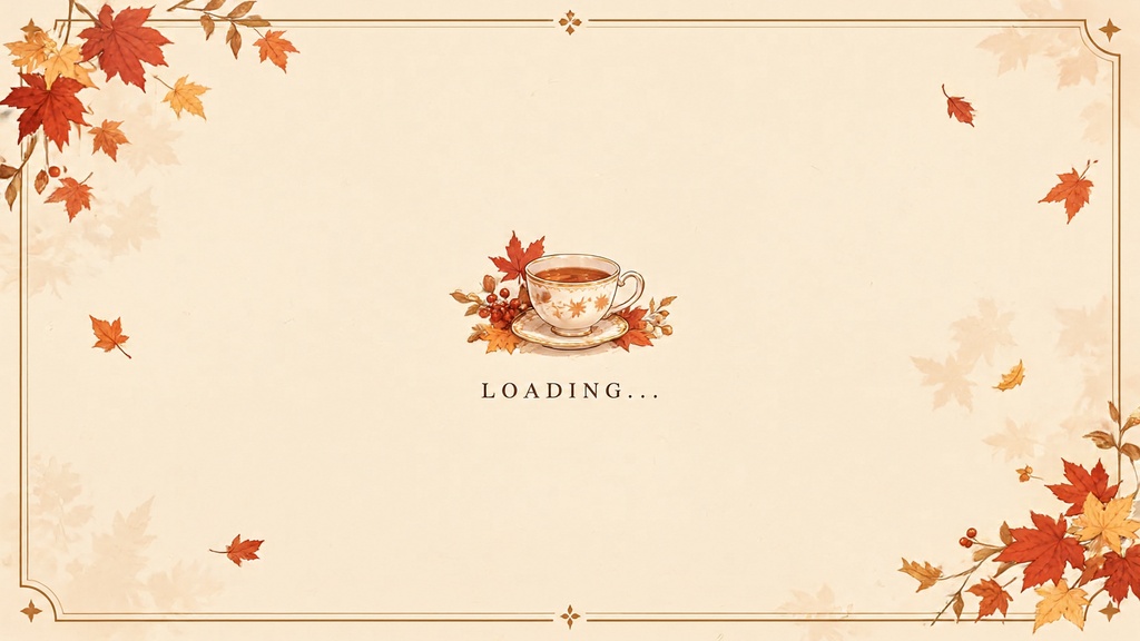 【VTuber向け配信素材】秋灯りのティールーム|紅葉・秋・ティールーム 配信画面セット