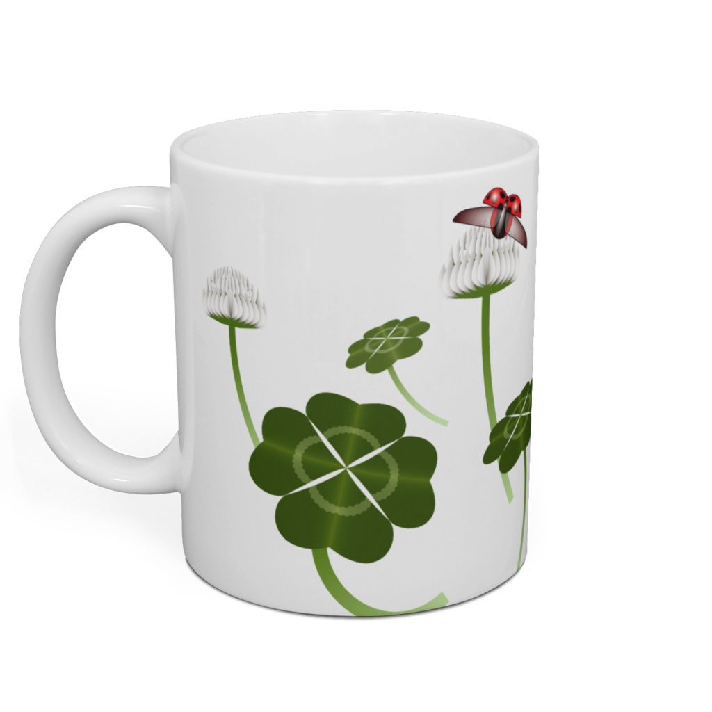 テントウムシと四つ葉のクローバー