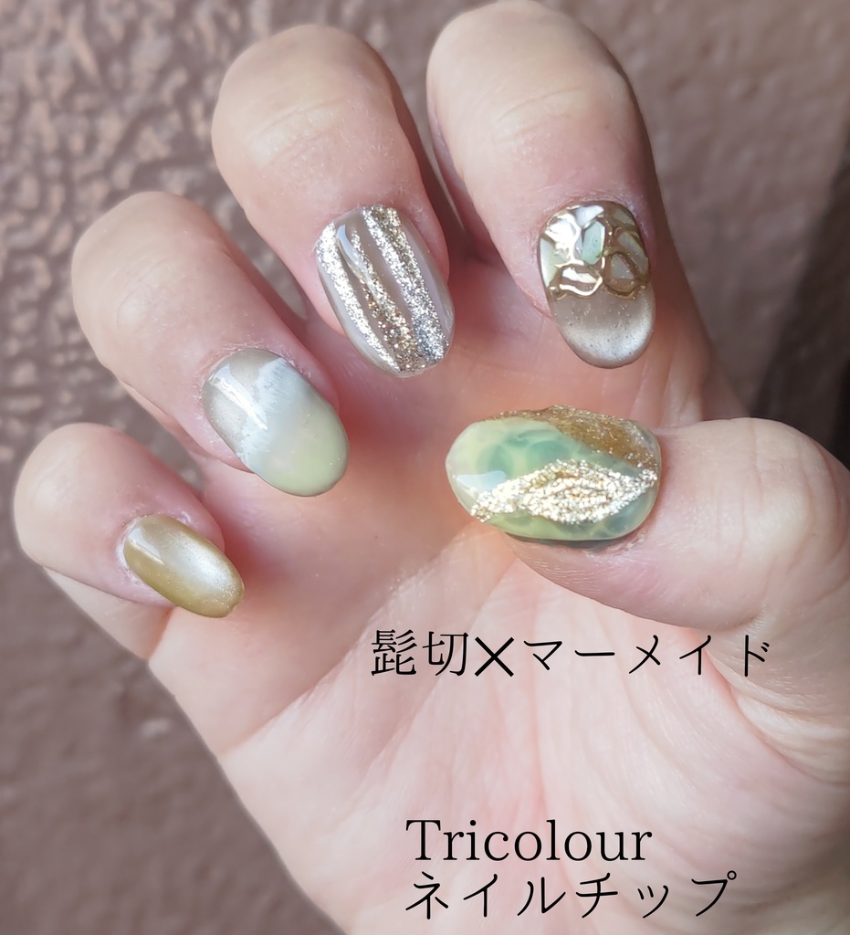 近侍を選べる Tricolourネイルチップ(5本セット)