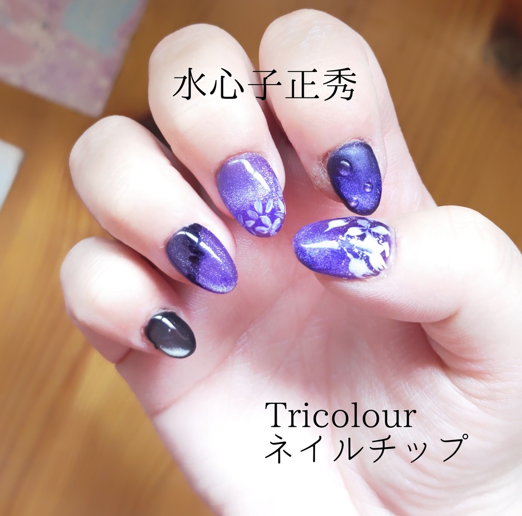 近侍を選べる Tricolourネイルチップ(5本セット)