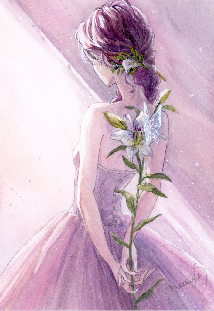 [水彩原画]it'sclearthatiloveyour(額装込み)