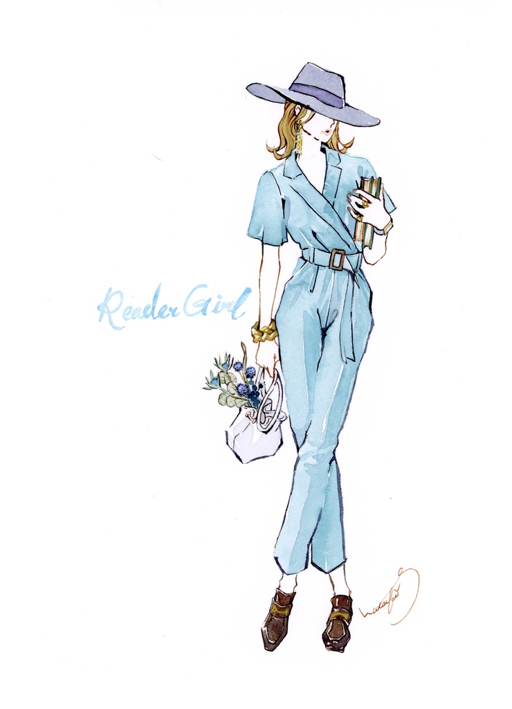 [水彩原画]ReaderGirl