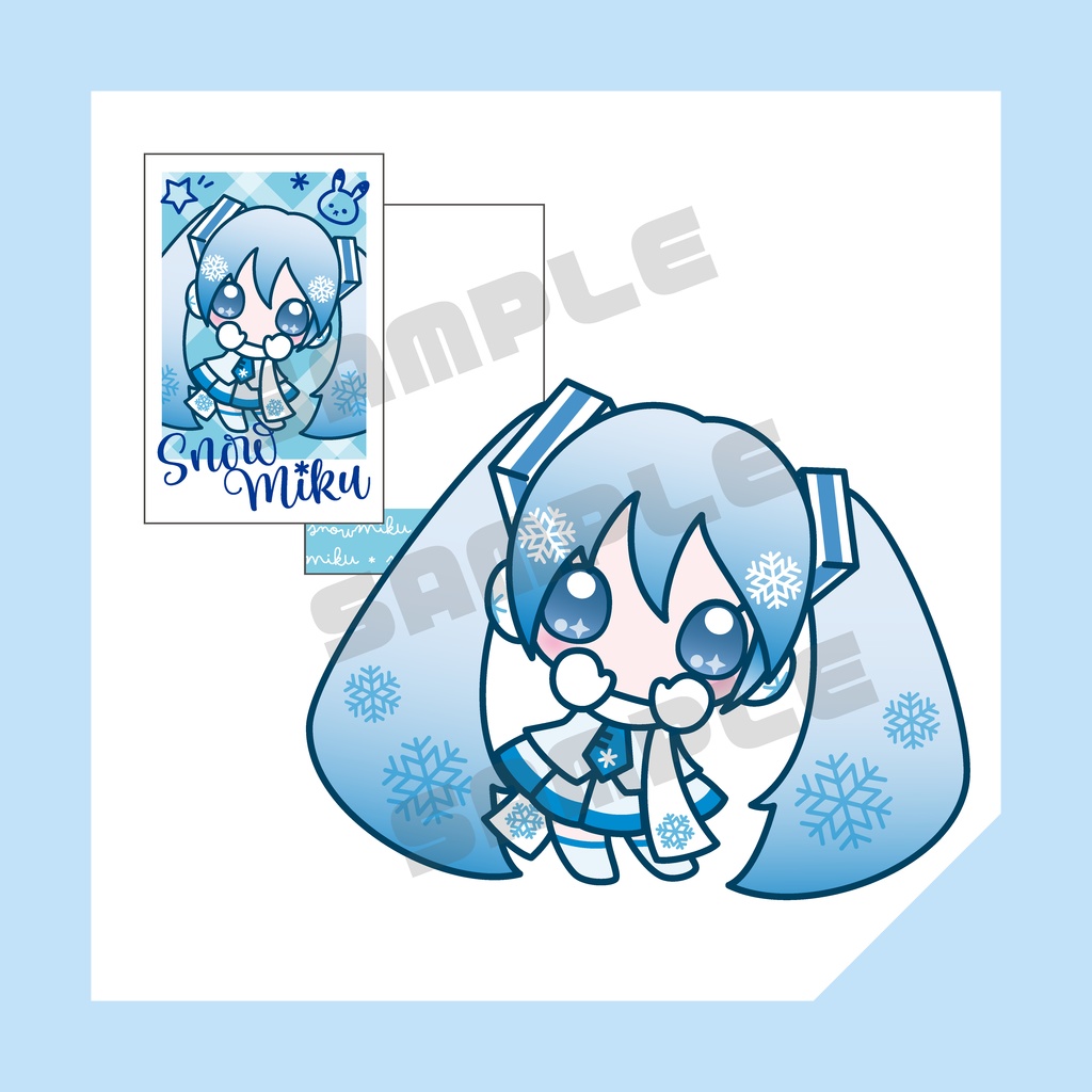 【雪ミク】チェキ風カード&ステッカー