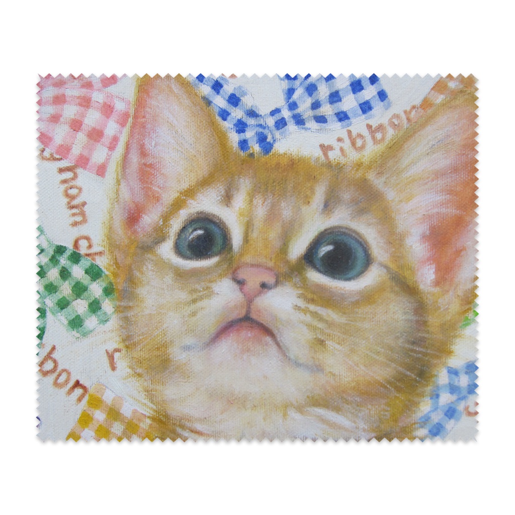 「Gingham ribbon」メガネ拭き