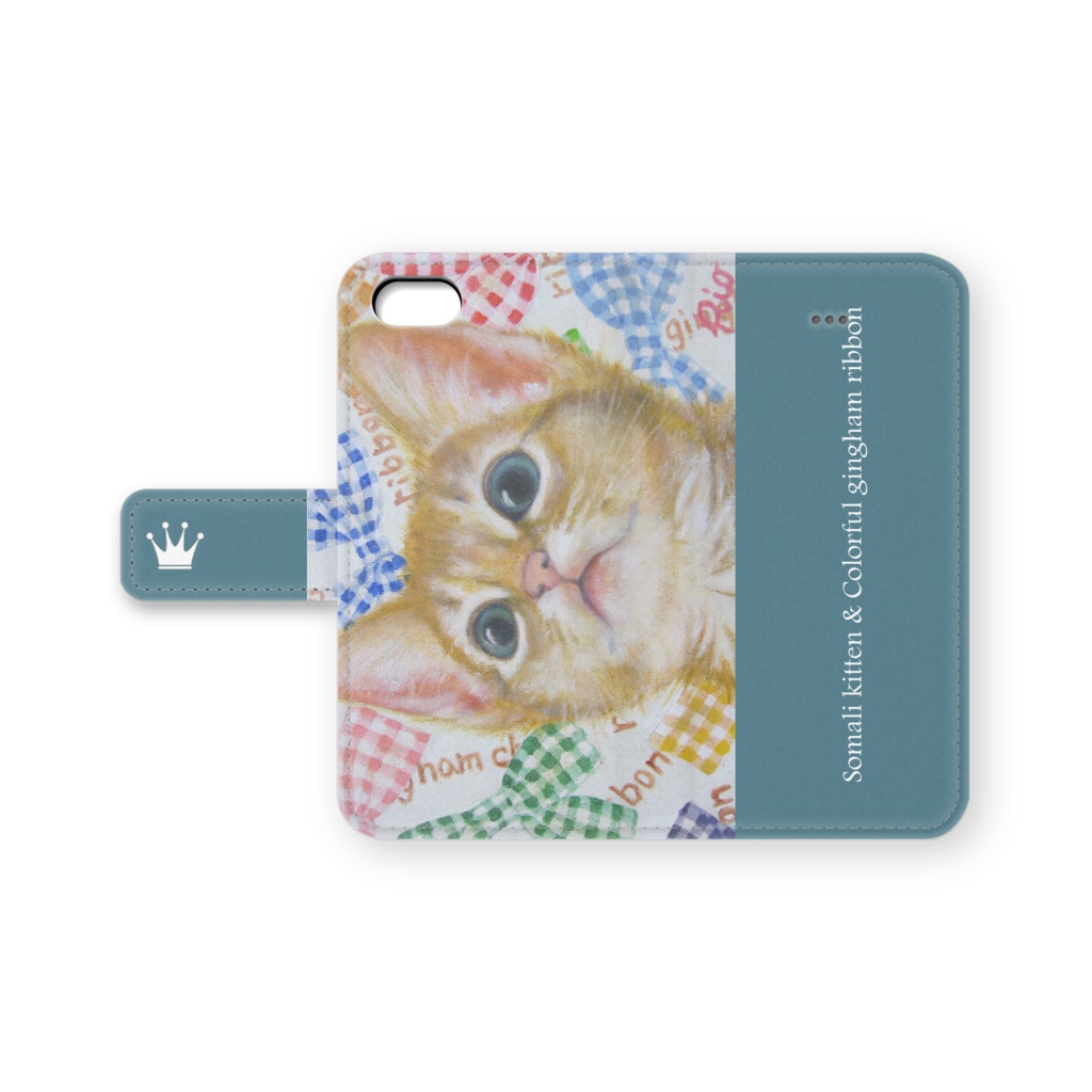 「Gingham ribbon」手帳型iPhoneケース 